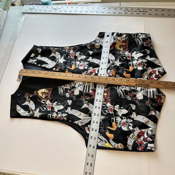 Looney Tunes Cartoon Music Character Vest One Size Polyester Black - Picture 5 of 7